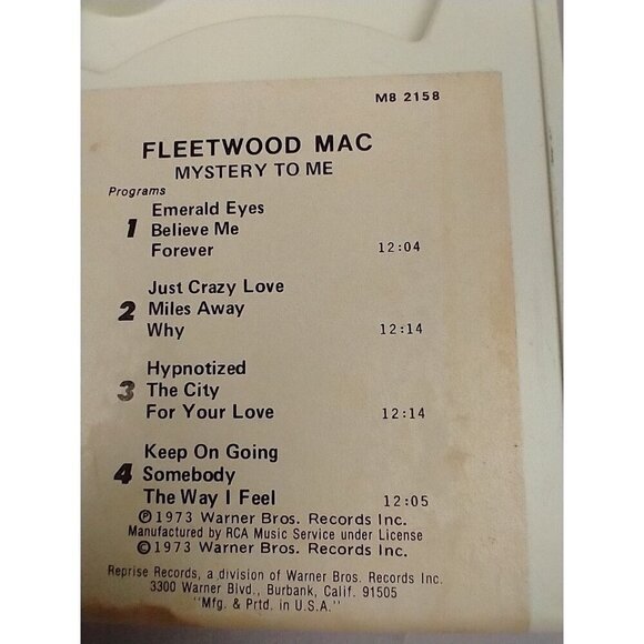 Fleetwood Mac Mystery to Me M8 2279 8 Track Tape 1973 Reprise Records - Picture 4 of 6
